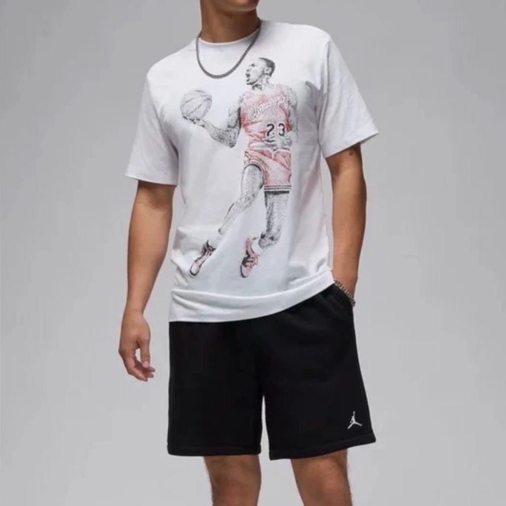Nike Air Jordan Men's Active MJ Dot Graphic Short Sleeve T-Shirt Size Small - Picture 4 of 11